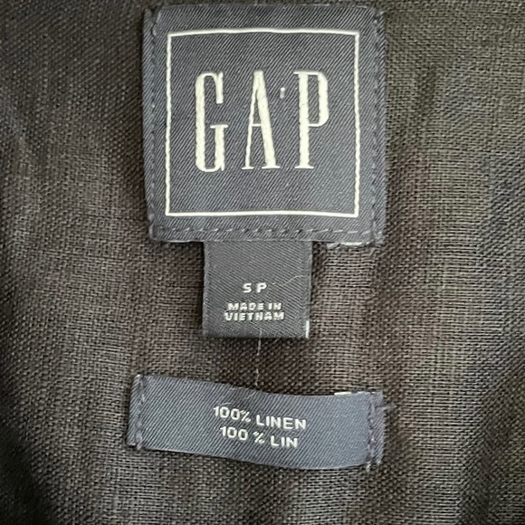 (SOLD) GAP Black Linen Sleeveless Popover Tank Top Sleeveless Blouse Shirt S - Picture 3 of 3